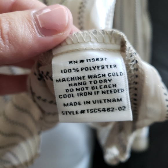 Collective Concepts Beige Gold Black Stripe Blouse - Picture 8 of 8